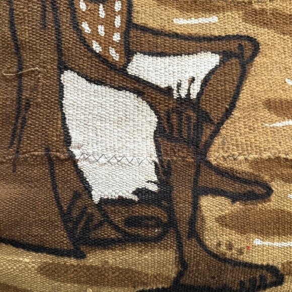 Mud Cloth Handmade Tapestry Textile Basenji Mali African Painting 45" X 63" - Picture 4 of 7